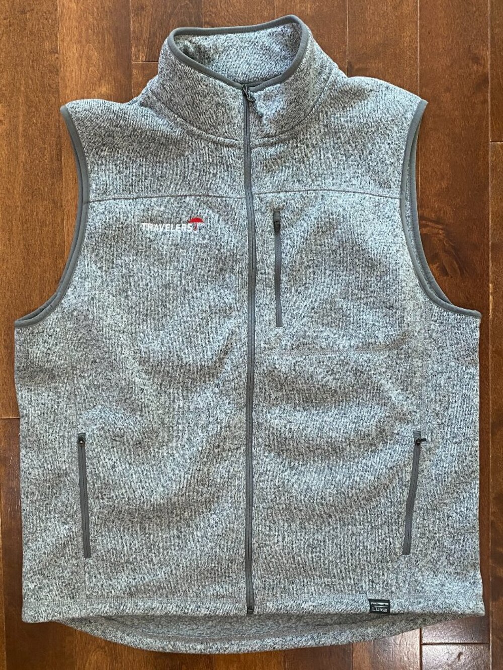 L.L. Bean Sweater Fleece Vest Full Zip Gray Heather Men's Large
